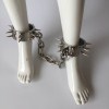 Unisex Spiked Stainless Steel Heavy Duty leg-iron Dungeon Irons with Allen Key