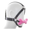 Small Harness Dog Bones Shape Silicone Gag PINK