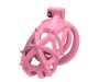 3D Printed Pink With Double Headed Silicone Soft Thorn Chastity Cage-Standard Curved Ring